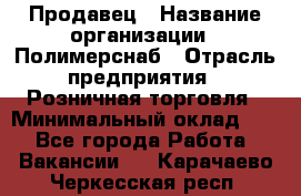 Продавец › Название организации ­ Полимерснаб › Отрасль предприятия ­ Розничная торговля › Минимальный оклад ­ 1 - Все города Работа » Вакансии   . Карачаево-Черкесская респ.